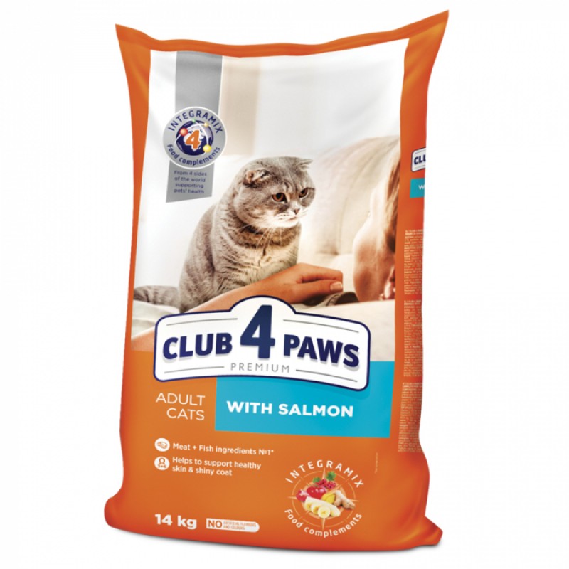 Hrana uscata pisici Club 4 Paws cu somon 14 kg