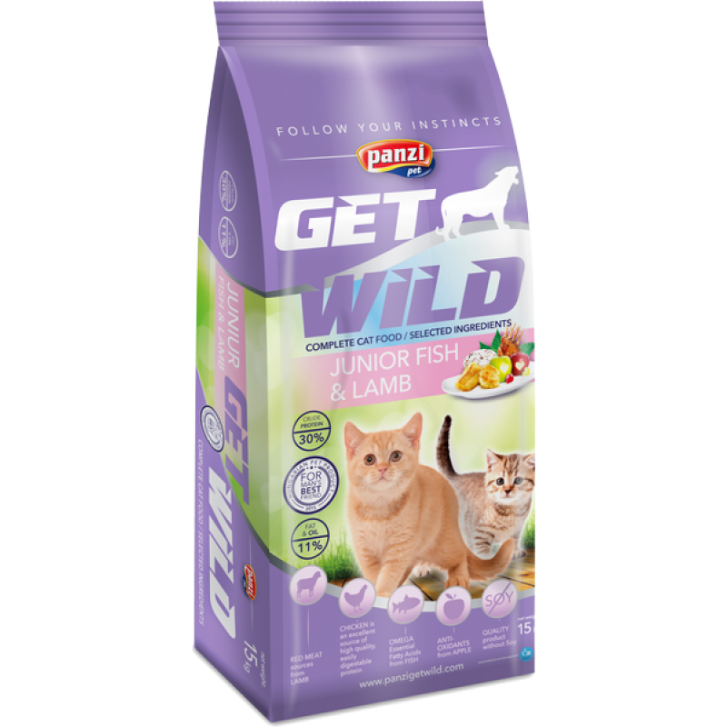 Hrana uscata pentru pisici junior GetWild cu peste 15 kg