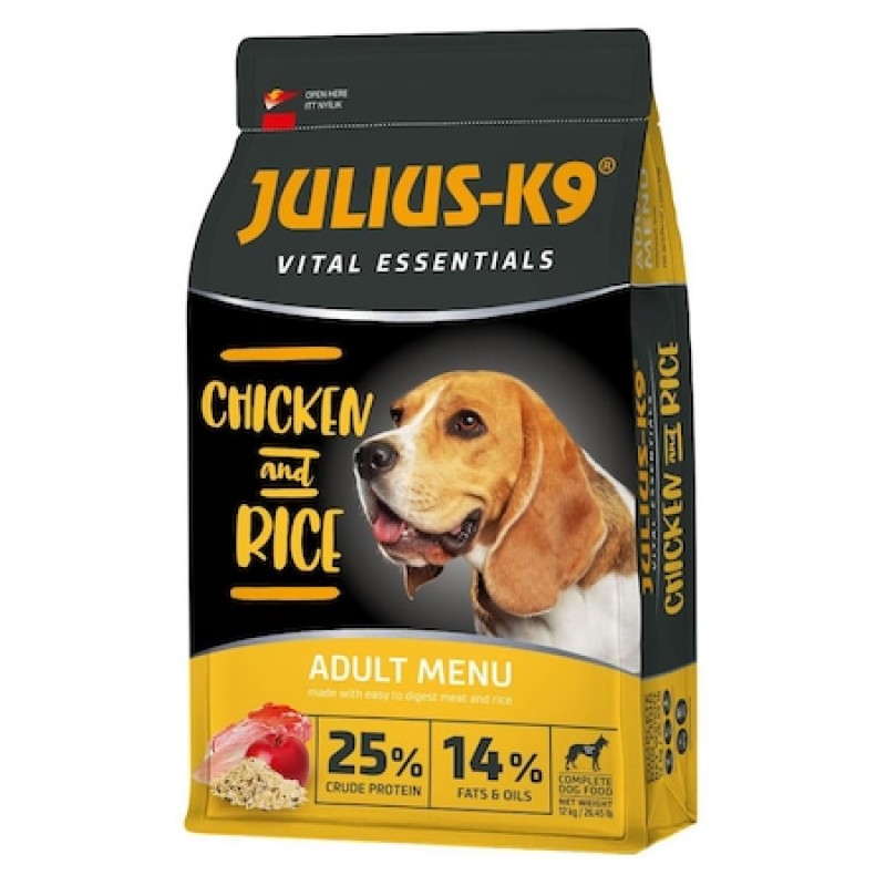 Hrana uscata pentru caini adulti Julius K9 cu pui si orez 12 kg