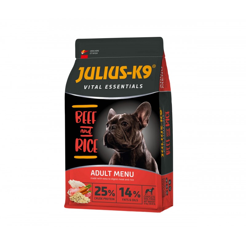 Hrana uscata pentru caini adulti Julius K9 cu vita si orez 12 kg
