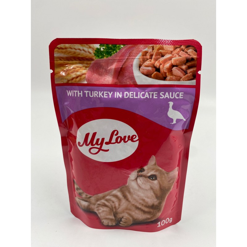 Hrana umeda pisici cu Curcan în sos  My Love 100 g