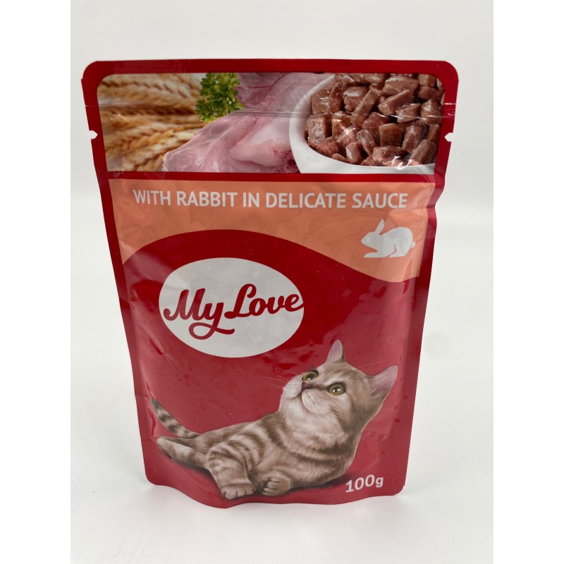 Hrana umeda pisici cu Iepure în sos  My love 100 gr